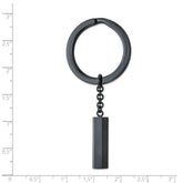 Chisel Stainless Steel Brushed and Polished Dark Grey IP-plated Key Ring